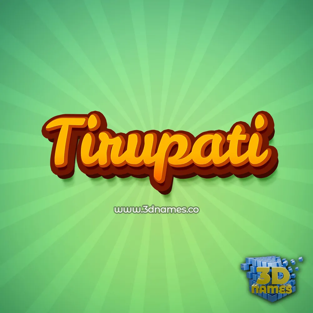 tirupati in Green Rays style - 3D name wallpaper