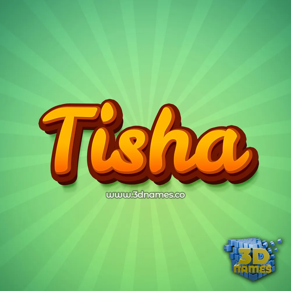 tisha in Green Rays style - 3D name wallpaper