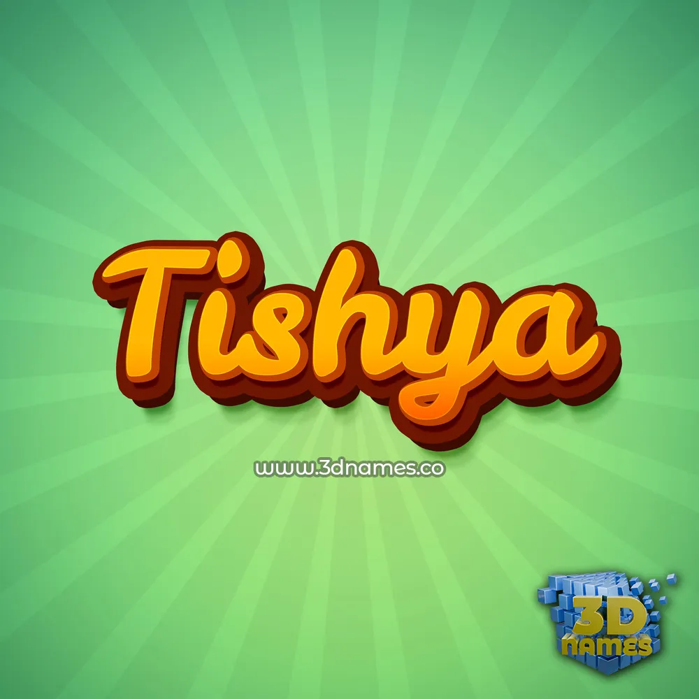 tishya in Green Rays style - 3D name wallpaper