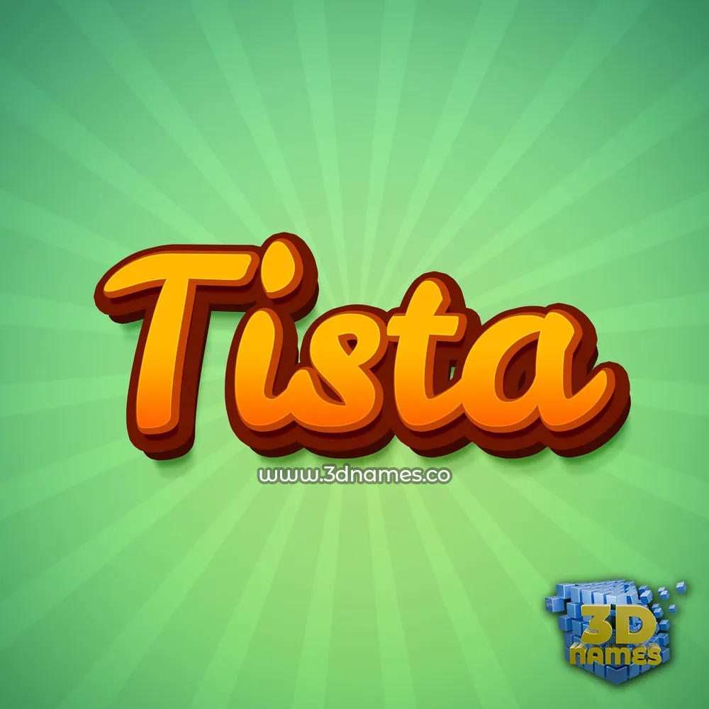 tista in Green Rays style - 3D name wallpaper