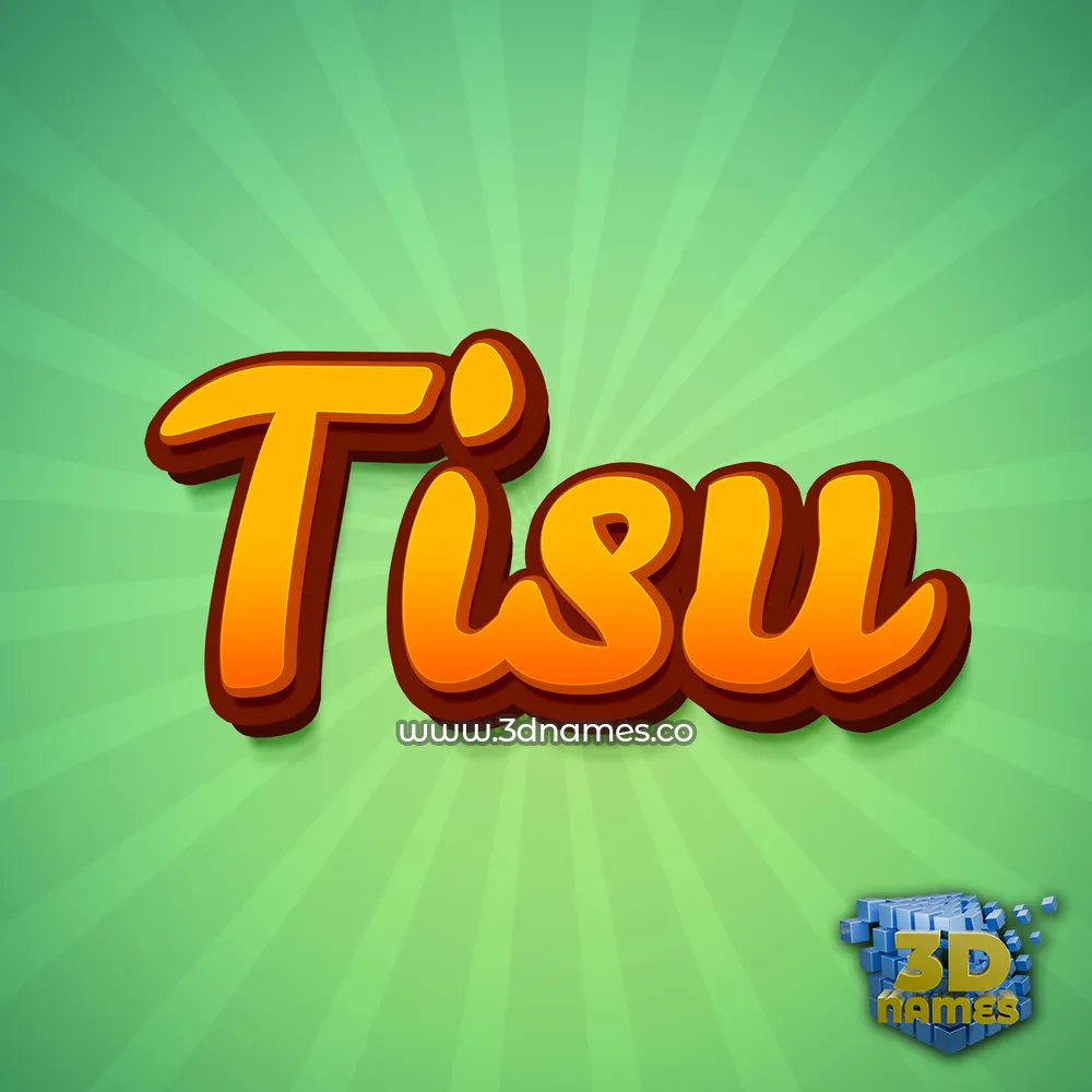 tisu in Green Rays style - 3D name wallpaper