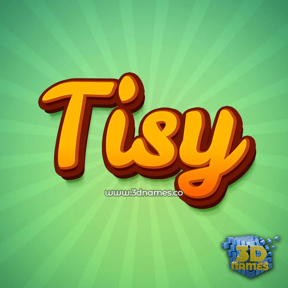 tisy in Green Rays style - 3D name wallpaper