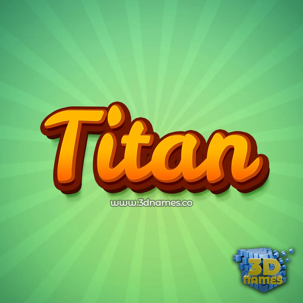 titan in Green Rays style - 3D name wallpaper