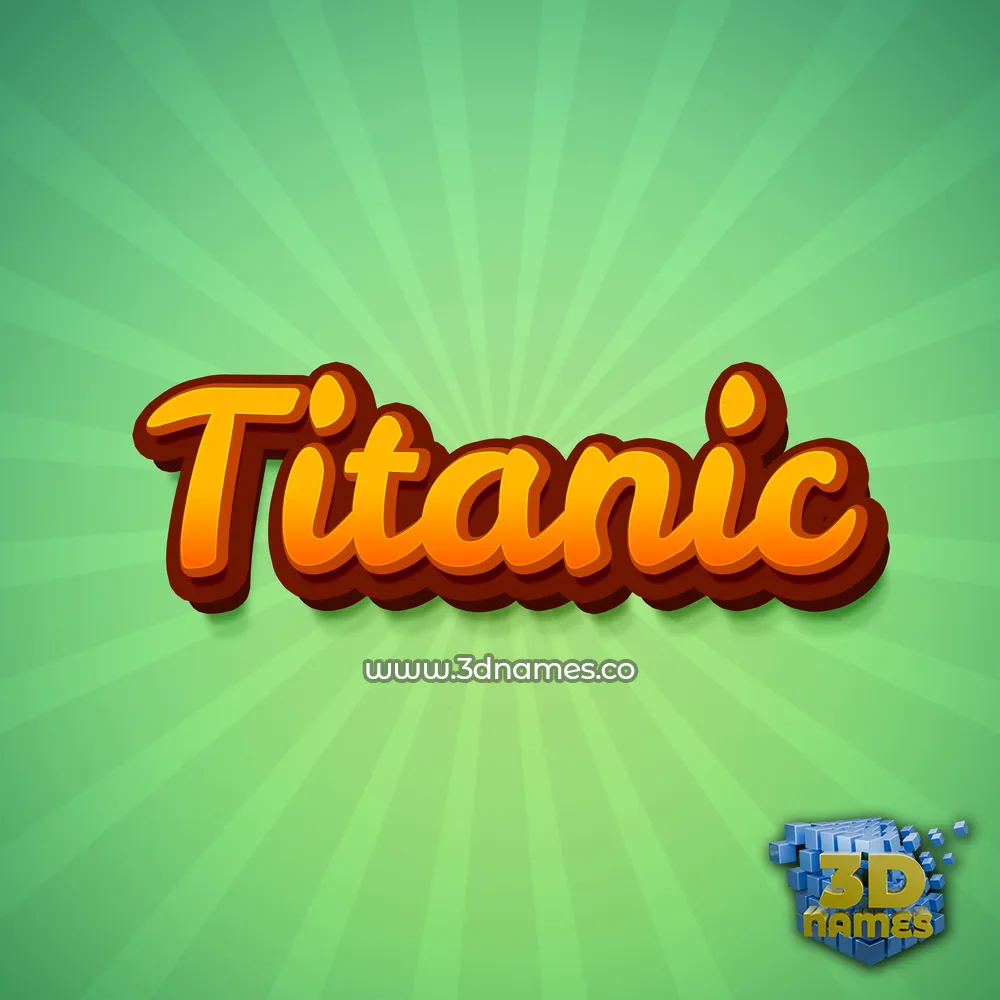 titanic in Green Rays style - 3D name wallpaper