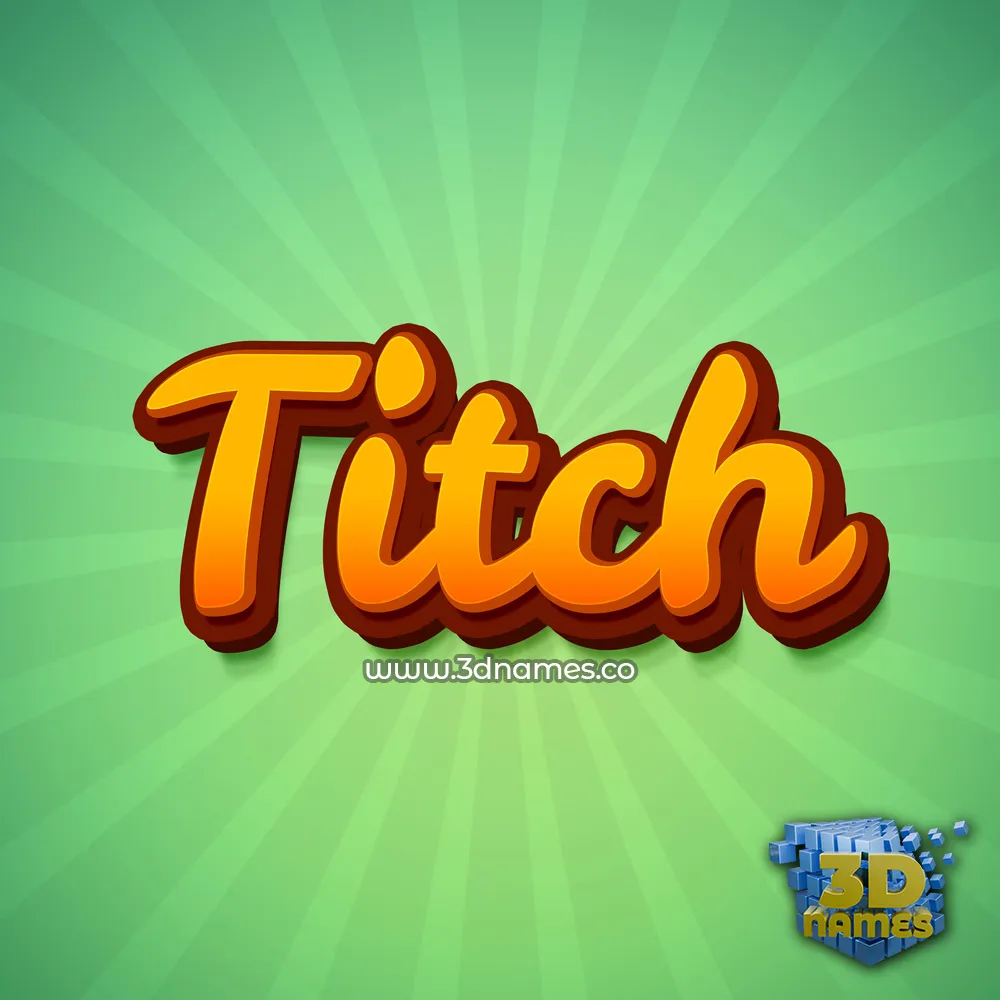 titch in Green Rays style - 3D name wallpaper