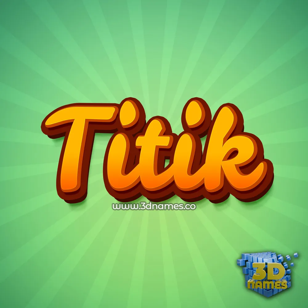 titik in Green Rays style - 3D name wallpaper