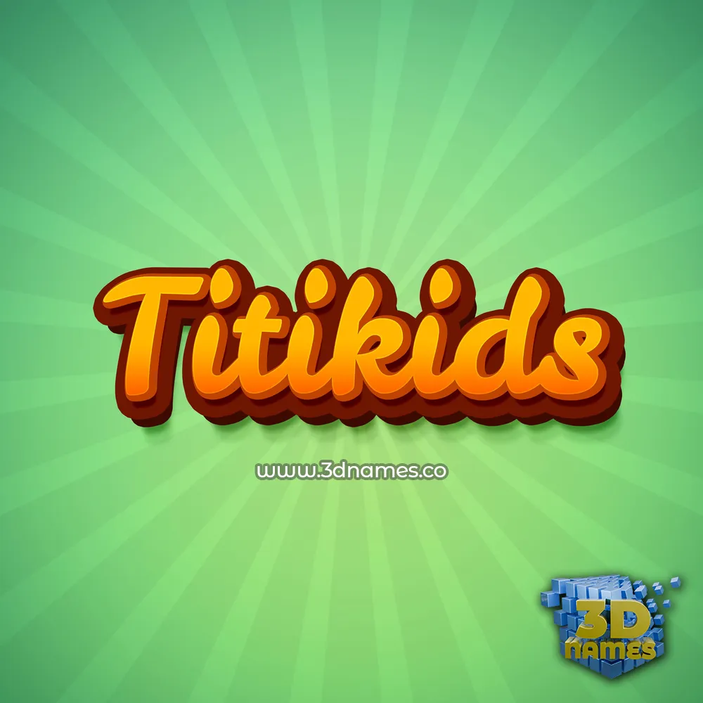 titikids in Green Rays style - 3D name wallpaper