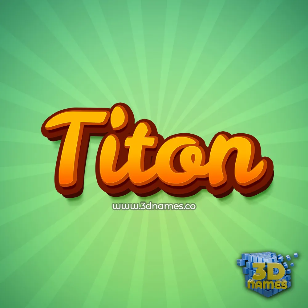 titon in Green Rays style - 3D name wallpaper