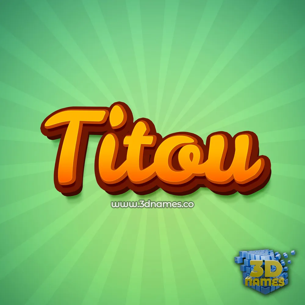titou in Green Rays style - 3D name wallpaper