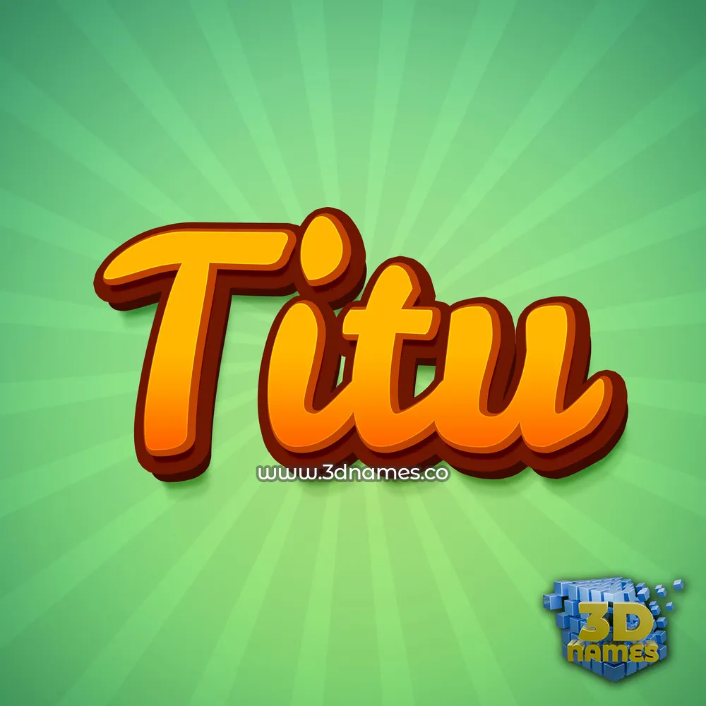 titu in Green Rays style - 3D name wallpaper