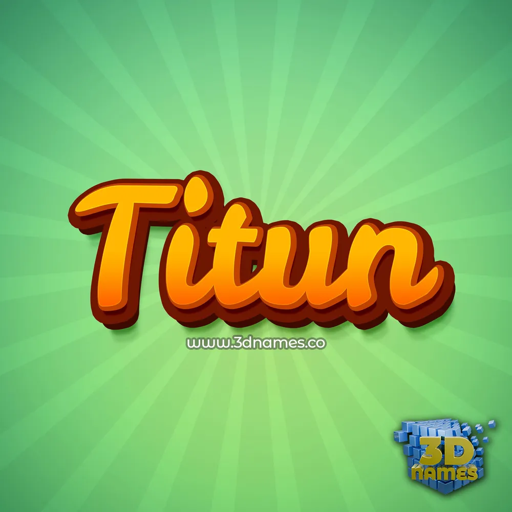 titun in Green Rays style - 3D name wallpaper