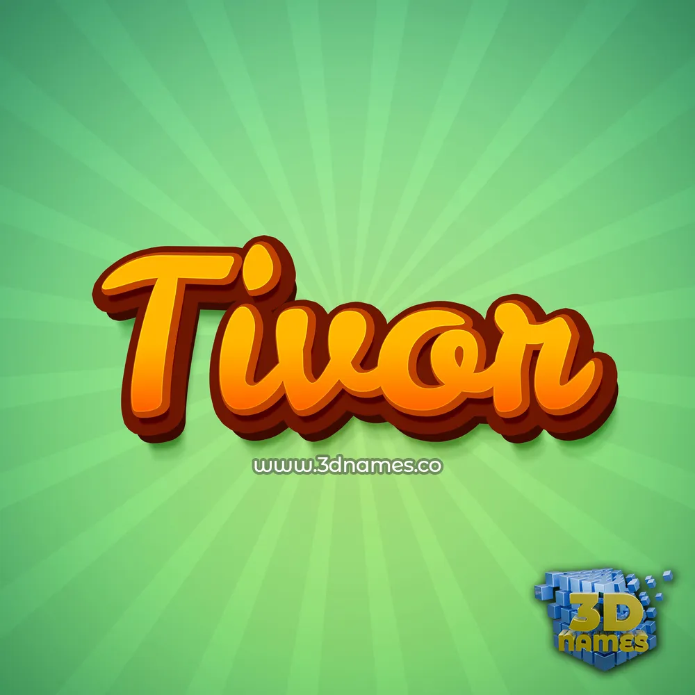 tivor in Green Rays style - 3D name wallpaper