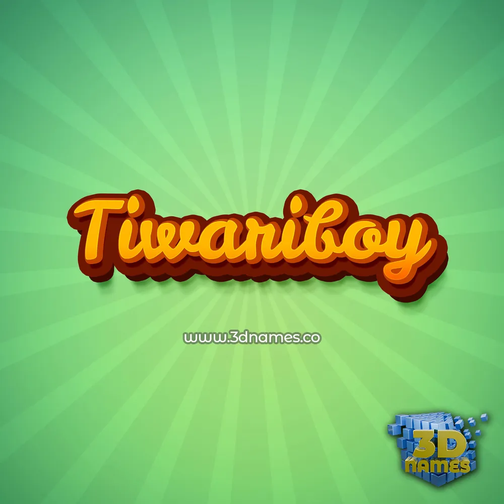 tiwariboy in Green Rays style - 3D name wallpaper