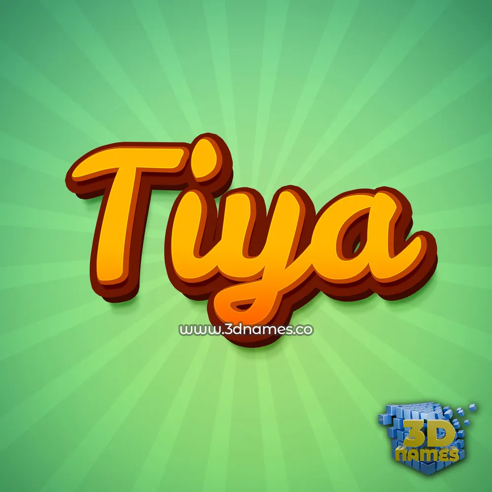 tiya in Green Rays style - 3D name wallpaper