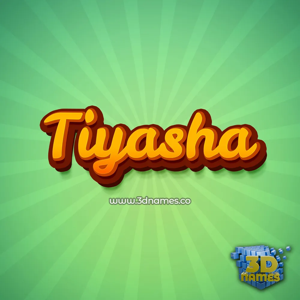 tiyasha in Green Rays style - 3D name wallpaper