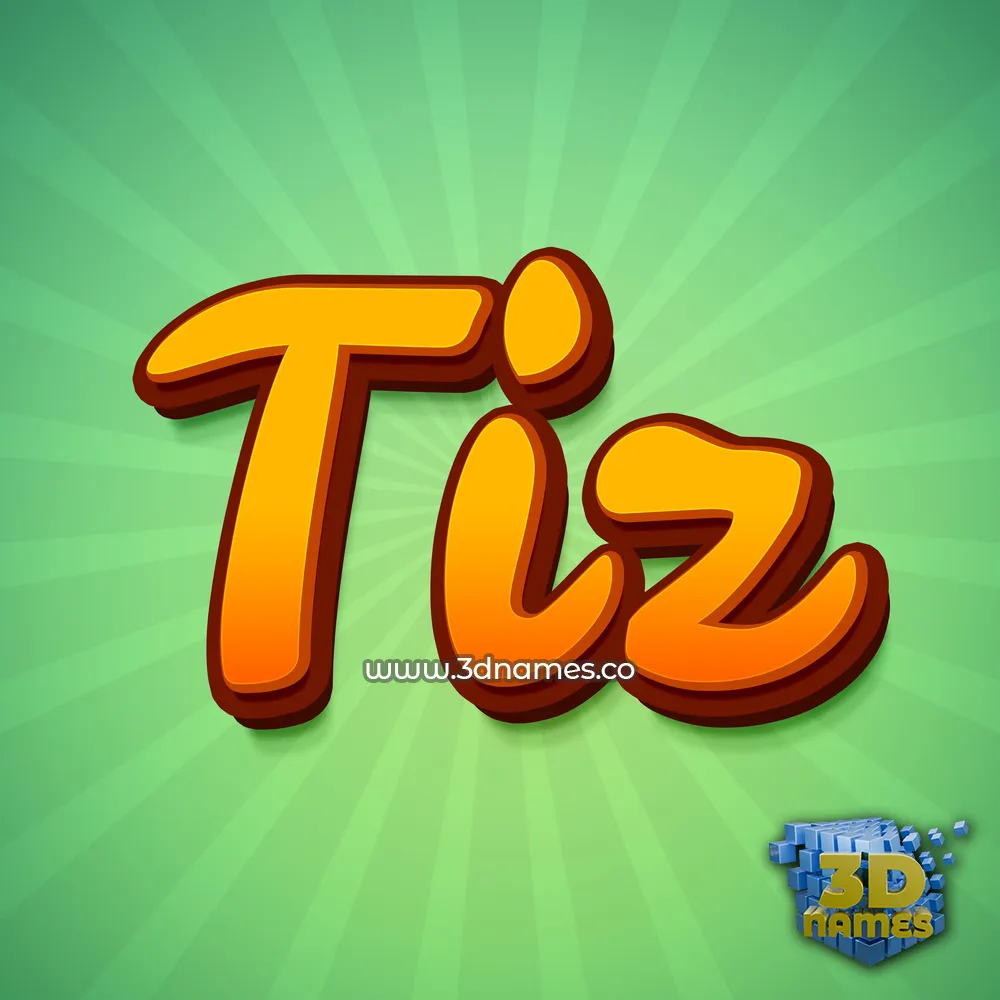 tiz in Green Rays style - 3D name wallpaper