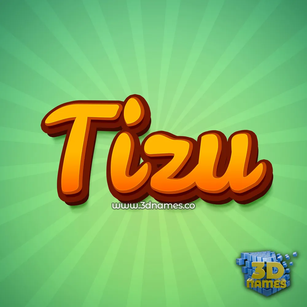tizu in Green Rays style - 3D name wallpaper