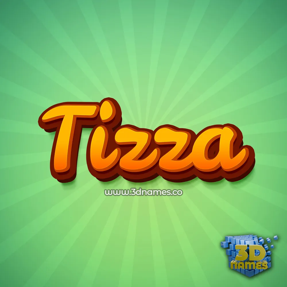 tizza in Green Rays style - 3D name wallpaper