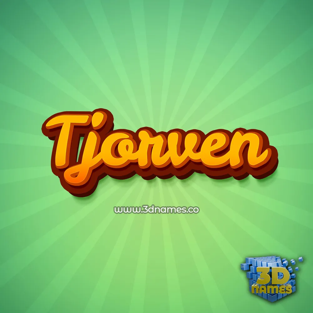 tjorven in Green Rays style - 3D name wallpaper
