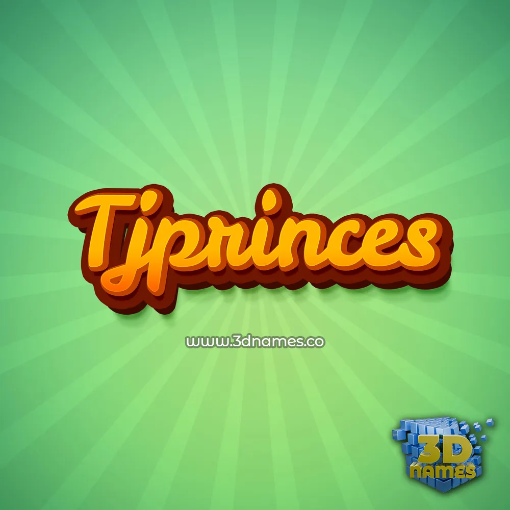 tjprinces in Green Rays style - 3D name wallpaper