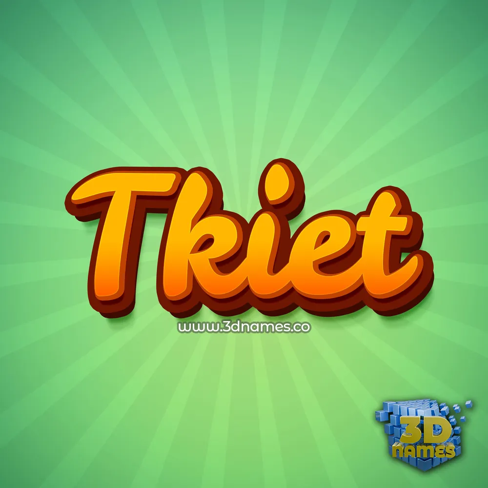 tkiet in Green Rays style - 3D name wallpaper