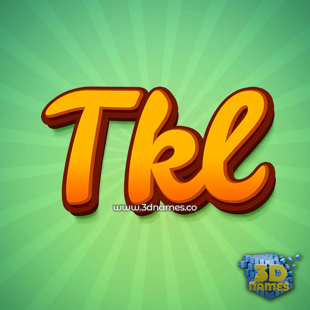 tkl in Green Rays style - 3D name wallpaper