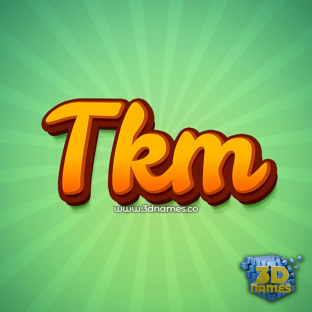 tkm in Green Rays style - 3D name wallpaper
