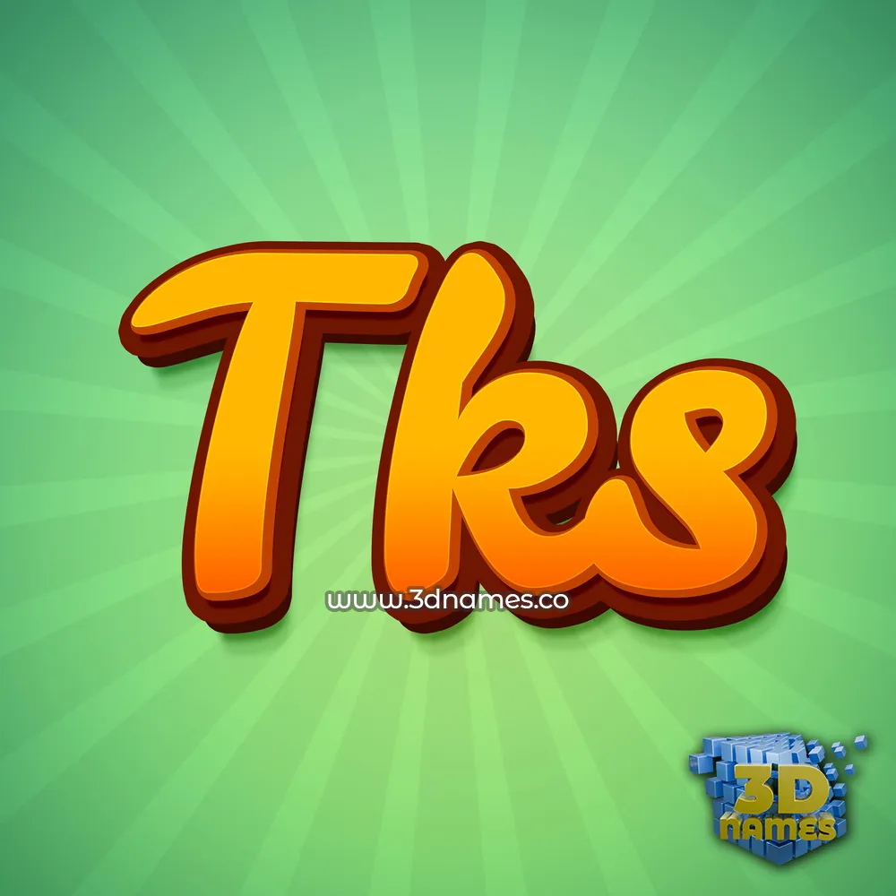 tks in Green Rays style - 3D name wallpaper