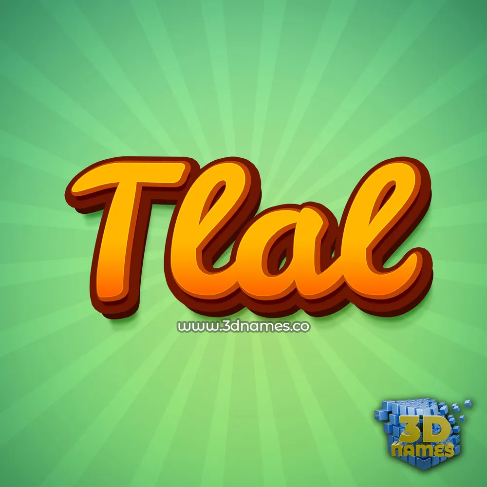 tlal in Green Rays style - 3D name wallpaper