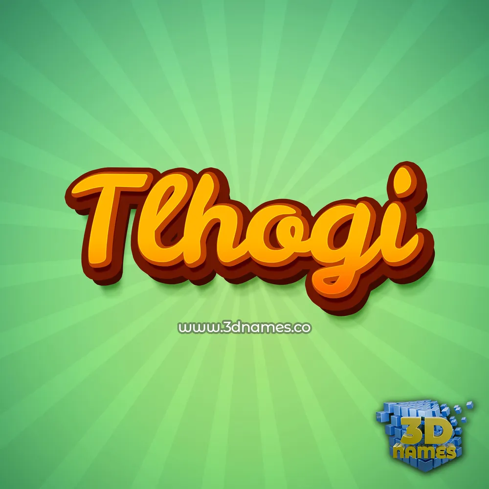 tlhogi in Green Rays style - 3D name wallpaper