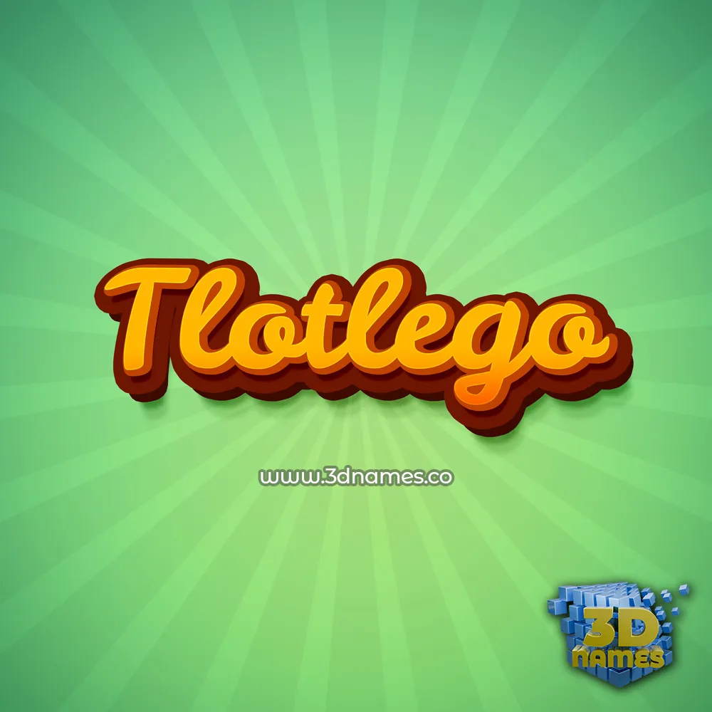tlotlego in Green Rays style - 3D name wallpaper