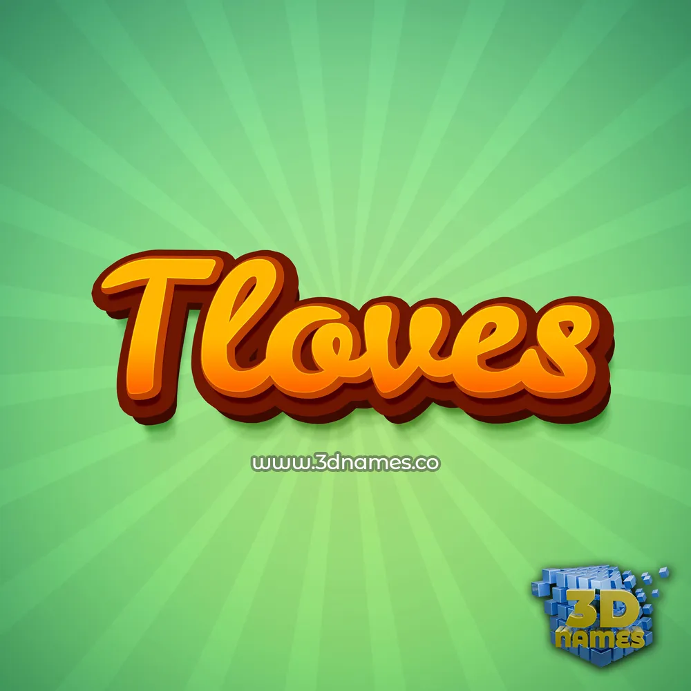 tloves in Green Rays style - 3D name wallpaper