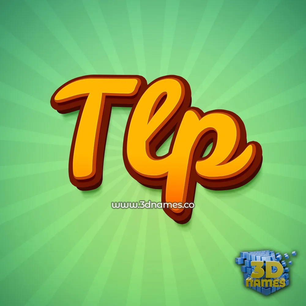 tlp in Green Rays style - 3D name wallpaper