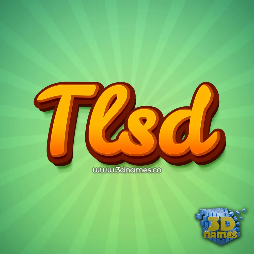 tlsd in Green Rays style - 3D name wallpaper