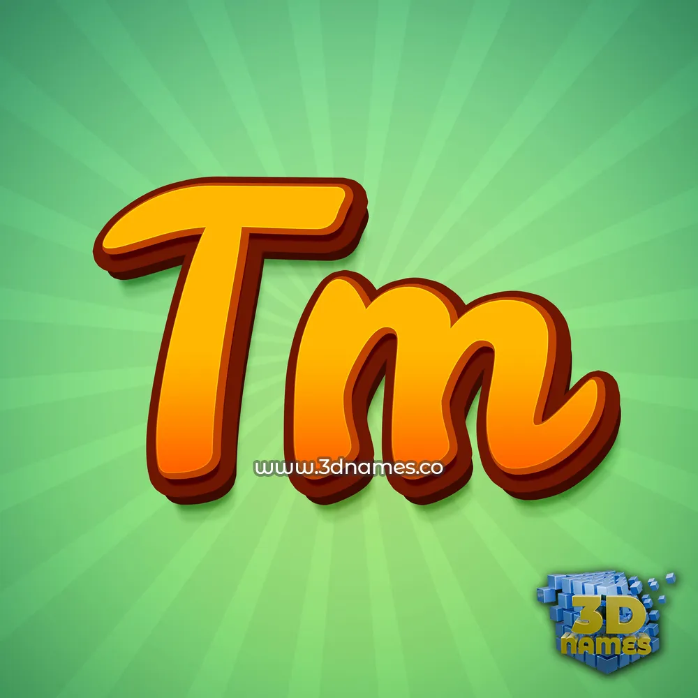 tm in Green Rays style - 3D name wallpaper
