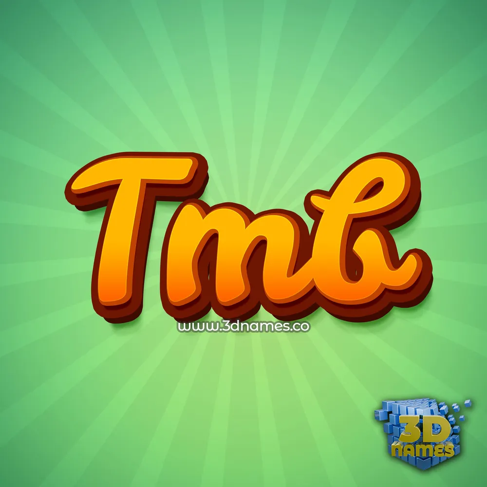 tmb in Green Rays style - 3D name wallpaper