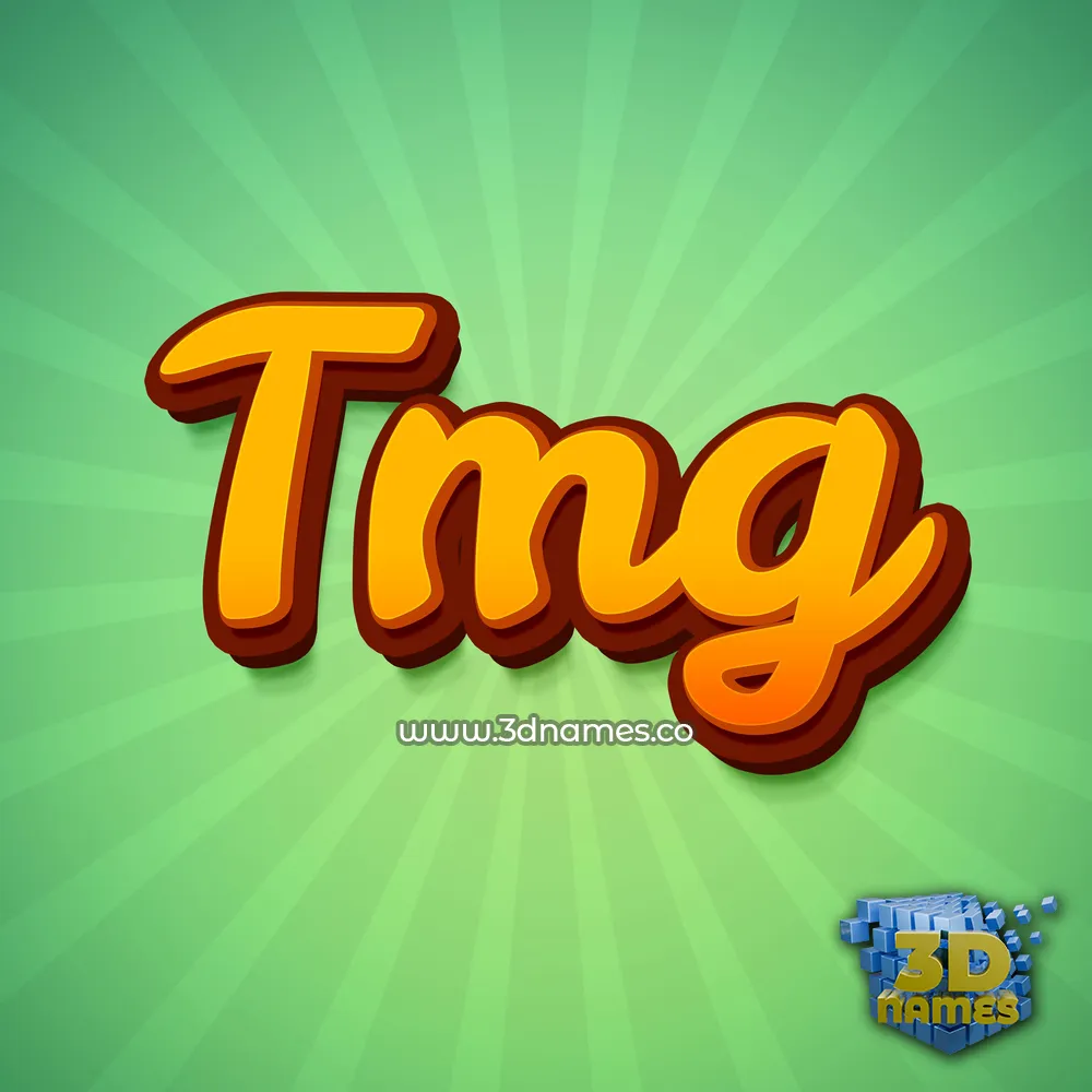tmg in Green Rays style - 3D name wallpaper