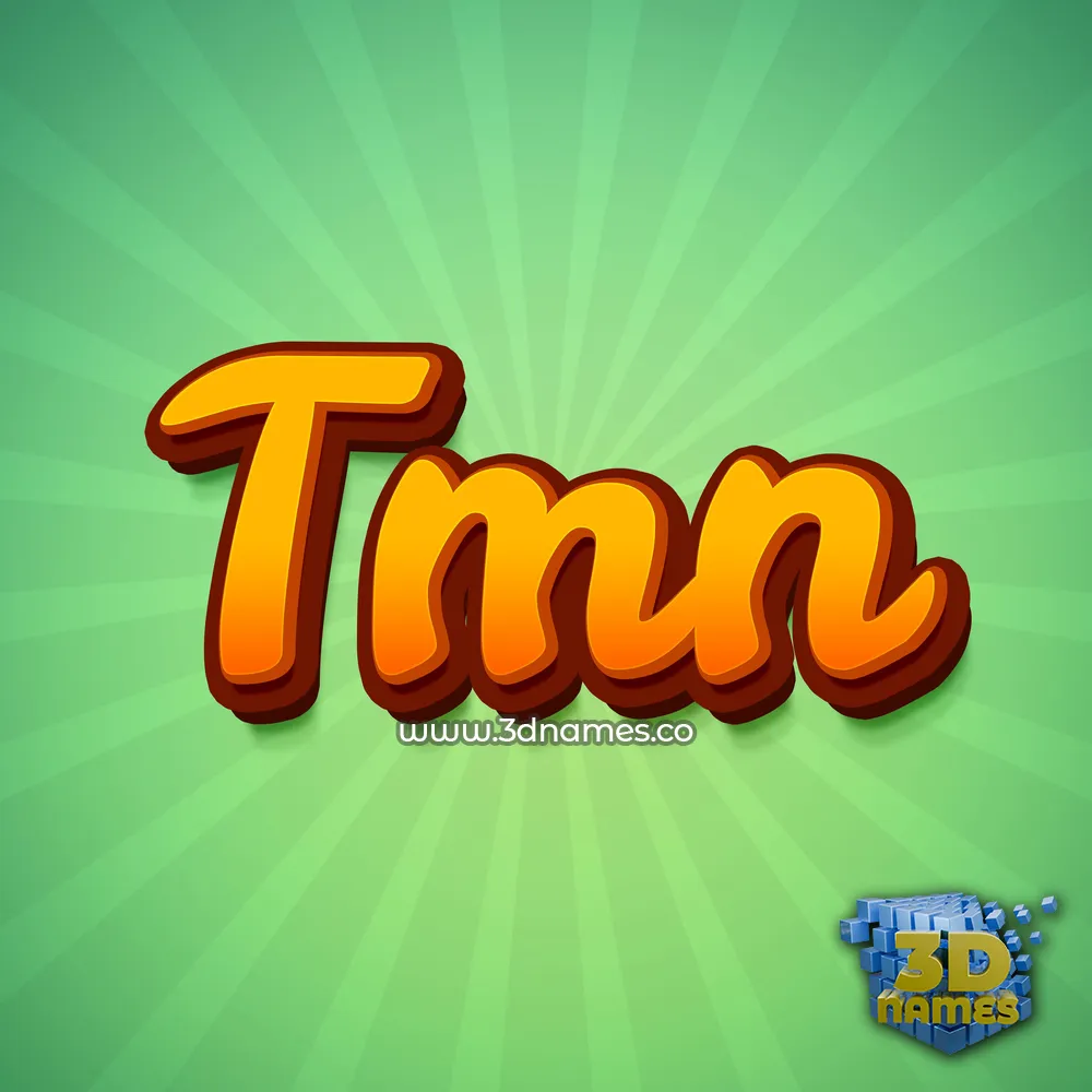 tmn in Green Rays style - 3D name wallpaper