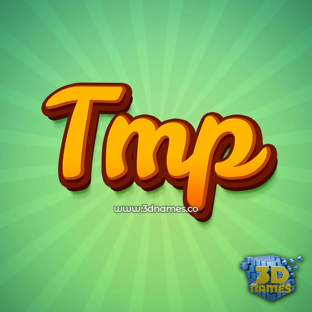 tmp in Green Rays style - 3D name wallpaper