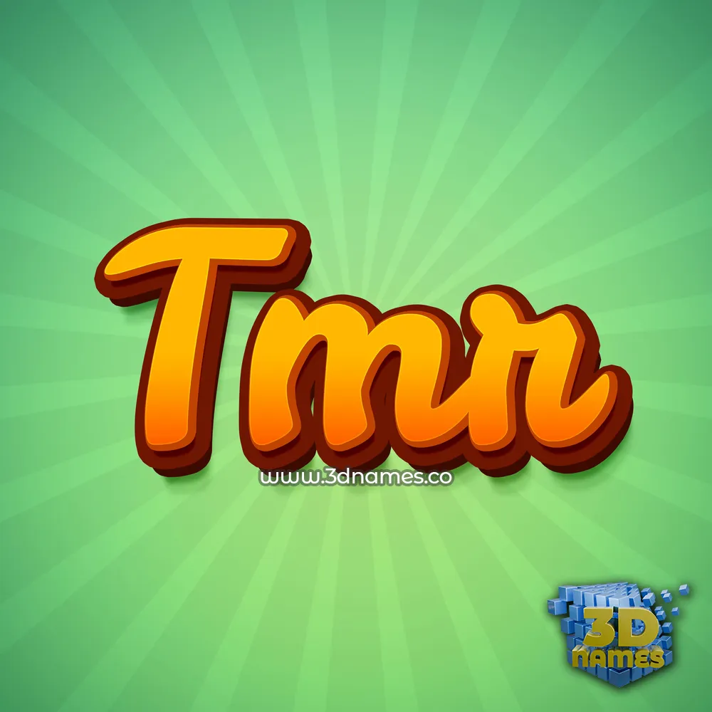tmr in Green Rays style - 3D name wallpaper