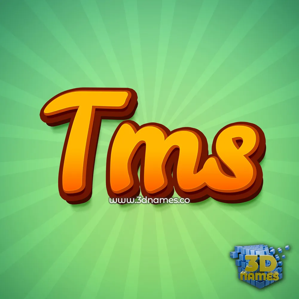 tms in Green Rays style - 3D name wallpaper