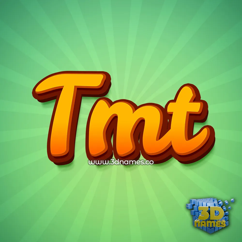 tmt in Green Rays style - 3D name wallpaper