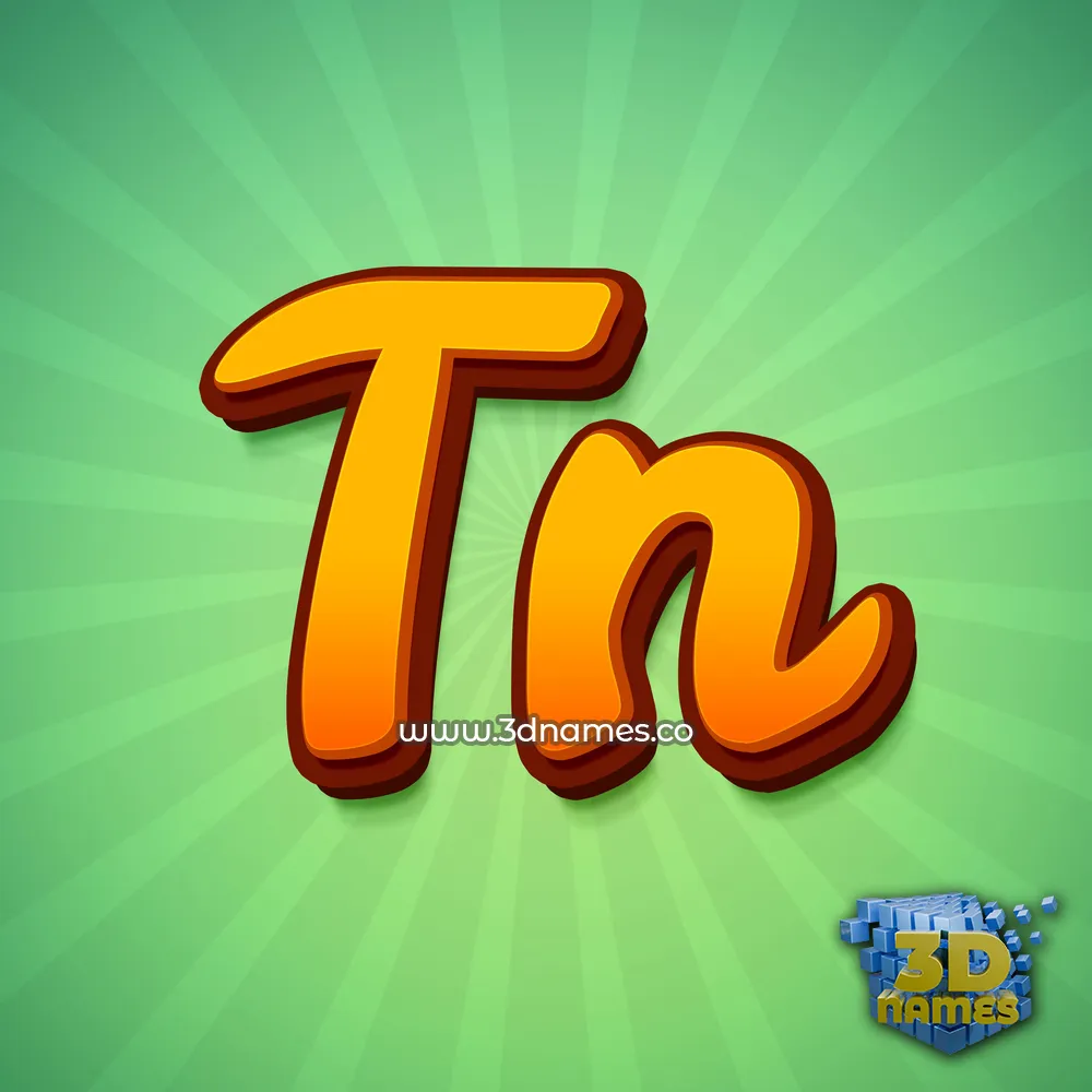 tn in Green Rays style - 3D name wallpaper
