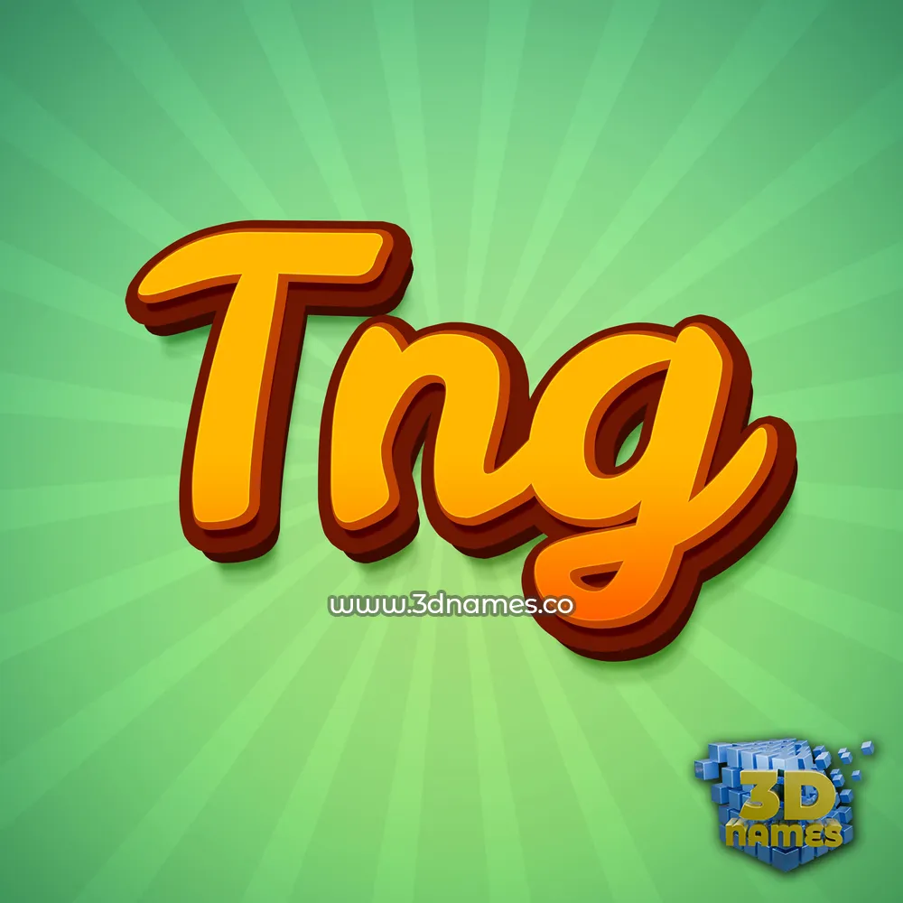 tng in Green Rays style - 3D name wallpaper