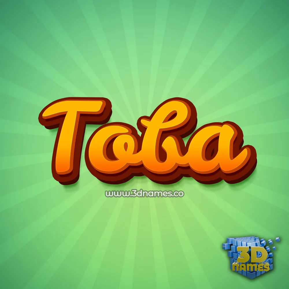 toba in Green Rays style - 3D name wallpaper