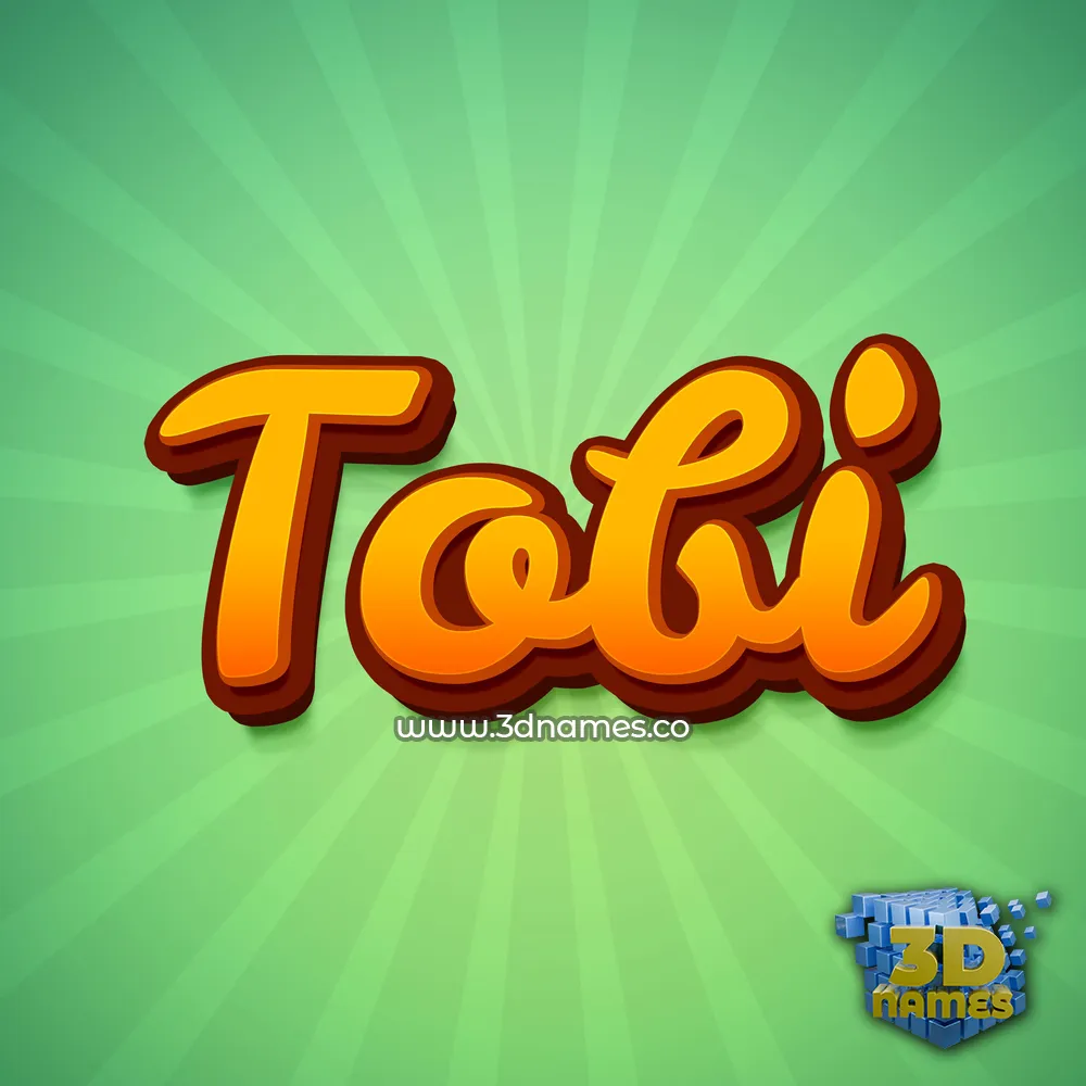 tobi in Green Rays style - 3D name wallpaper