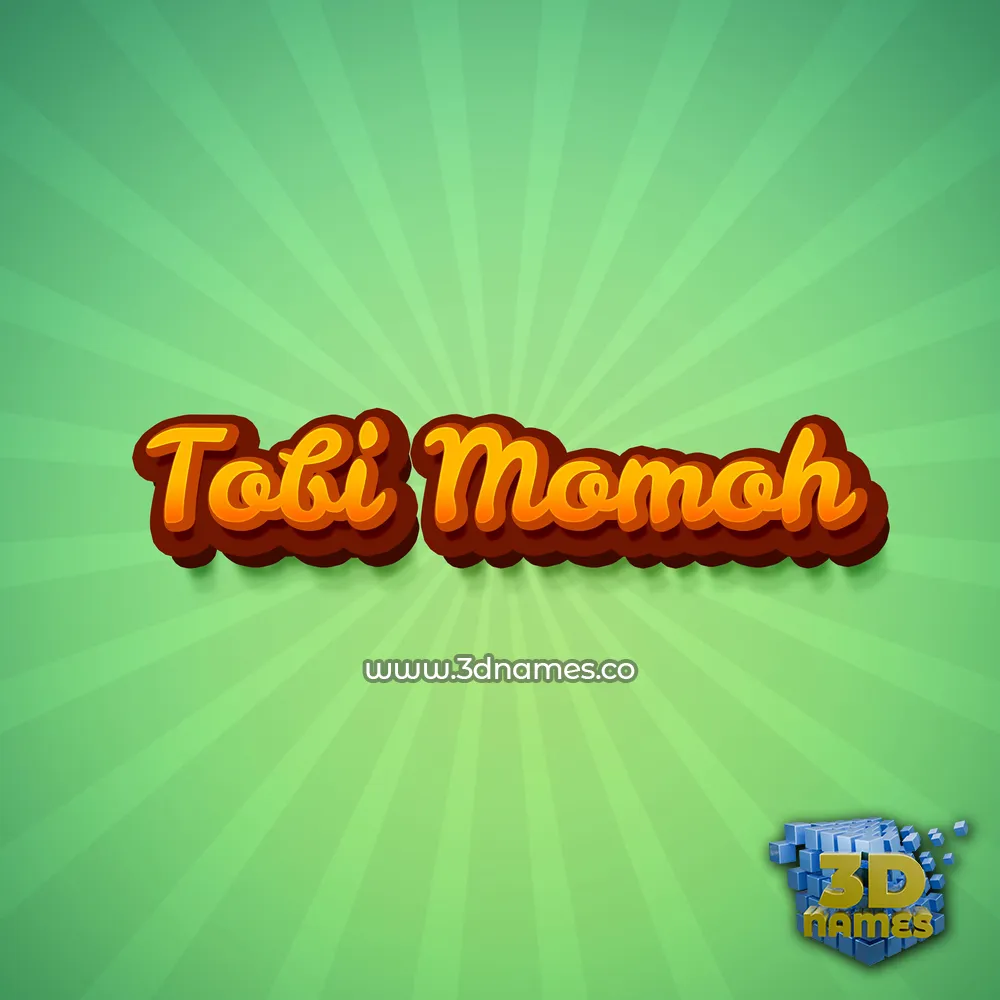 tobi momoh in Green Rays style - 3D name wallpaper