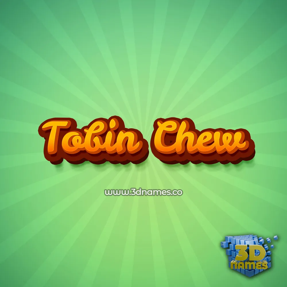 tobin chew in Green Rays style - 3D name wallpaper