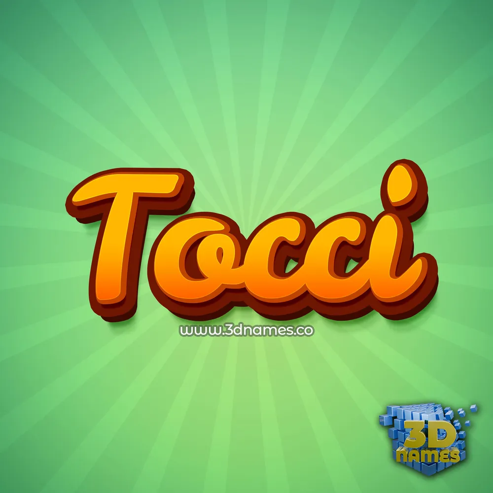 tocci in Green Rays style - 3D name wallpaper