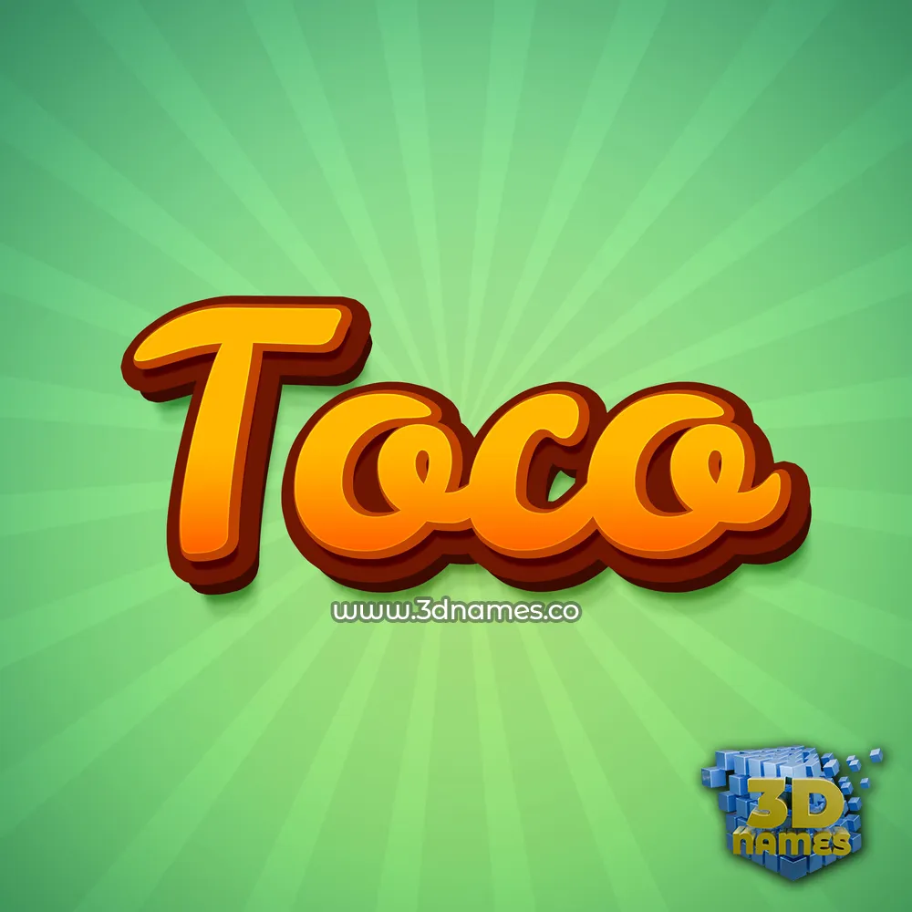 toco in Green Rays style - 3D name wallpaper